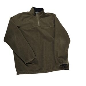 EXOFFICIO Mens‎ 1/4 Zip Pullover Sweater Olive Green Textured XL GUC